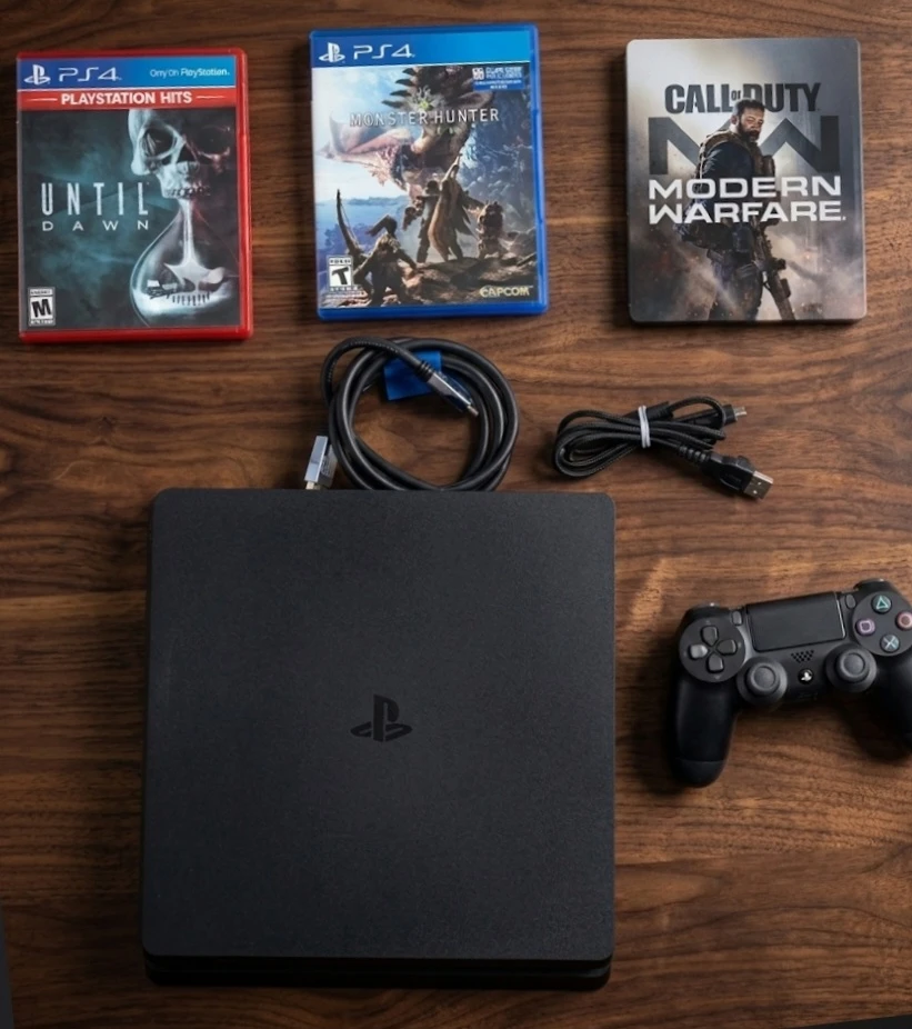 PlayStation 4 Slim Console with 3 Games & Controller