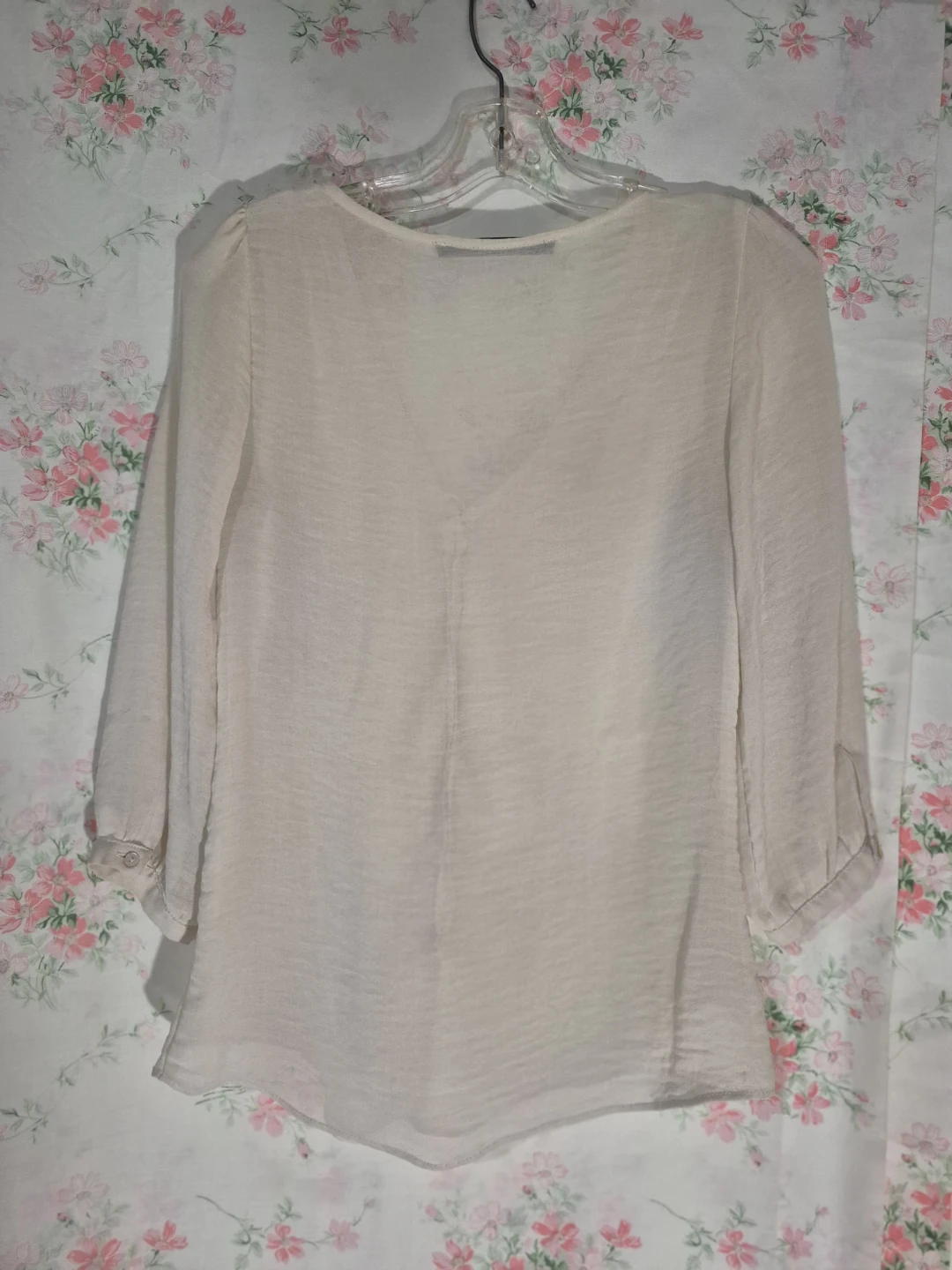 Zara Basic Cream Ruffled Blouse - photo 4