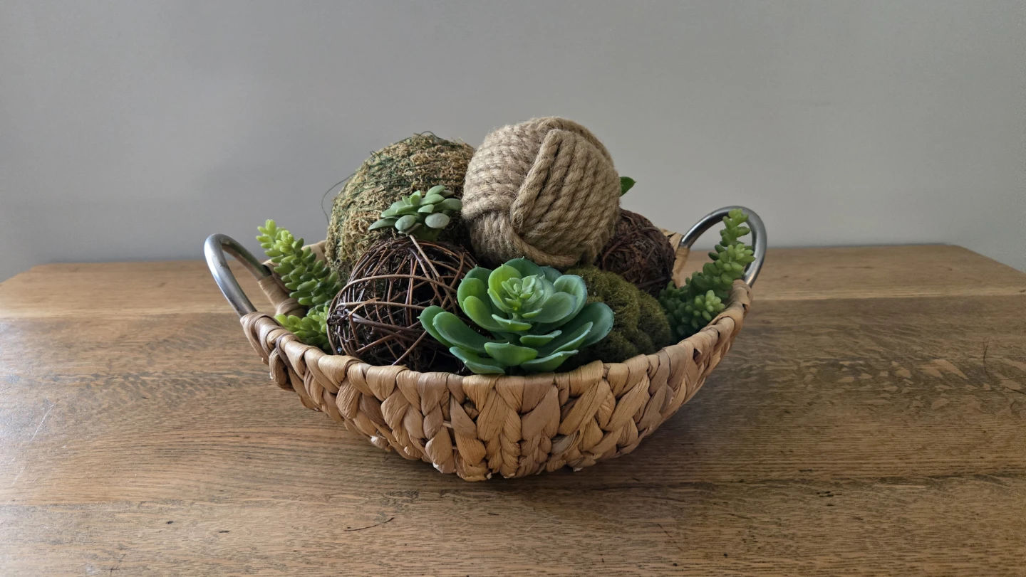 Faux succulent centerpiece