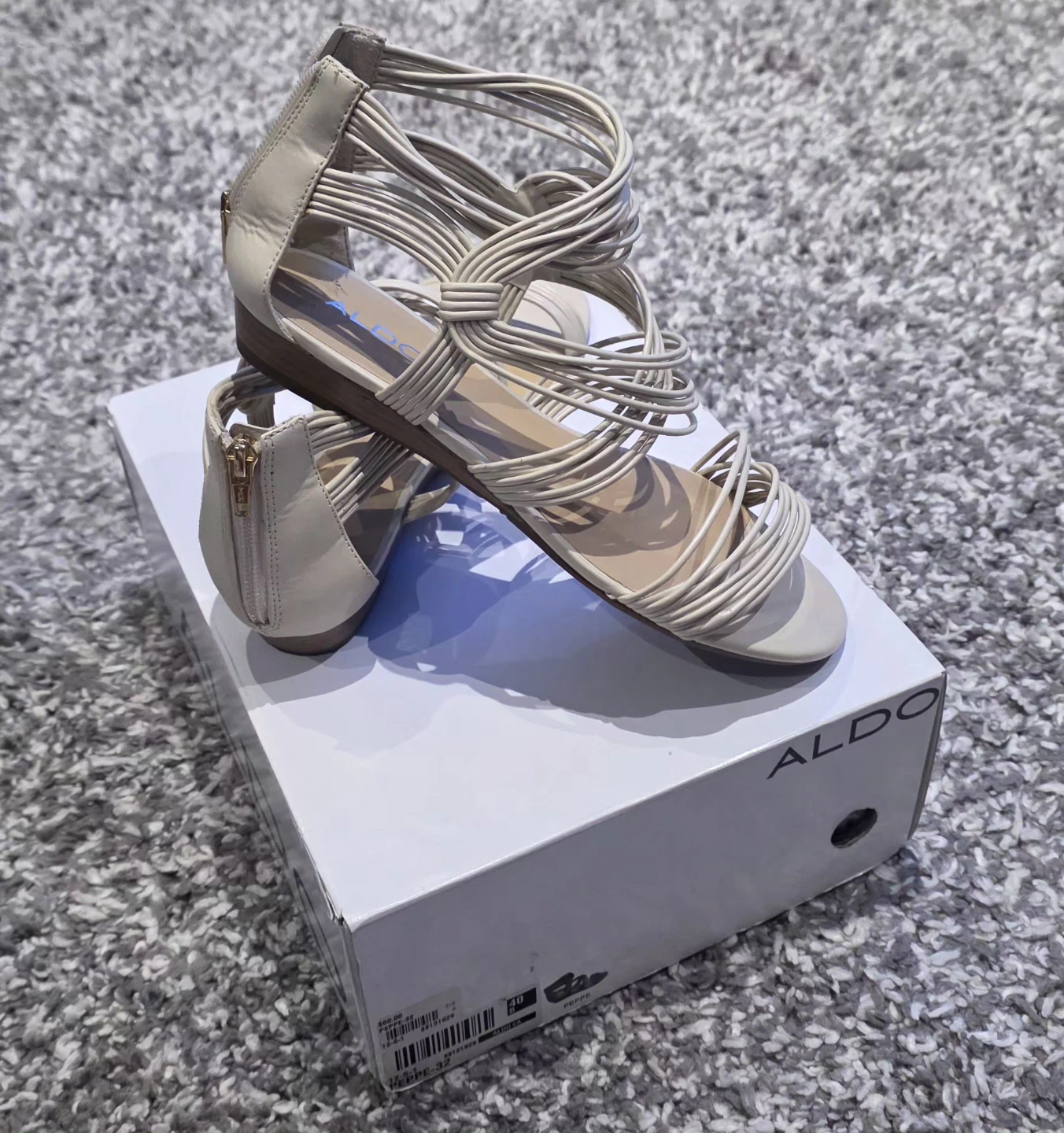 ALDO Peppe Strappy Sandals White size 9