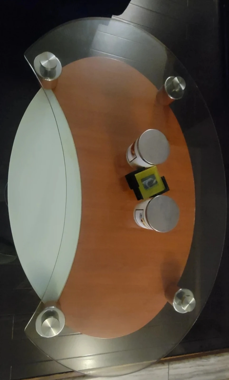 Modern Glass and Wood Coffee Table - photo 2