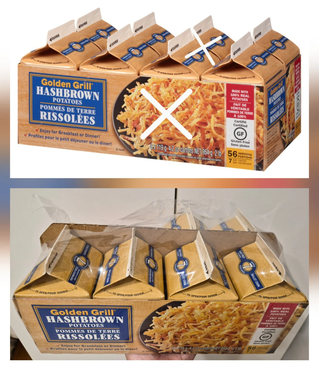 6 cartons of Golden Grill hashbrowns. Pick up in Kitchener, $15