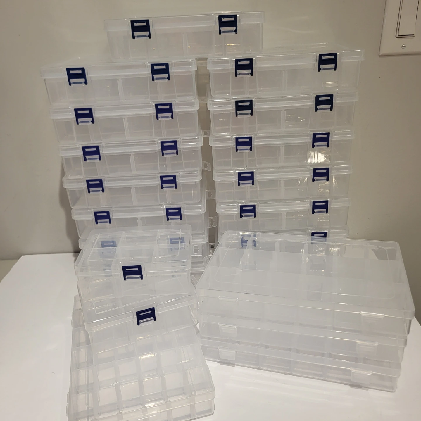 Set of 21 Clear Plastic Organizer Cases