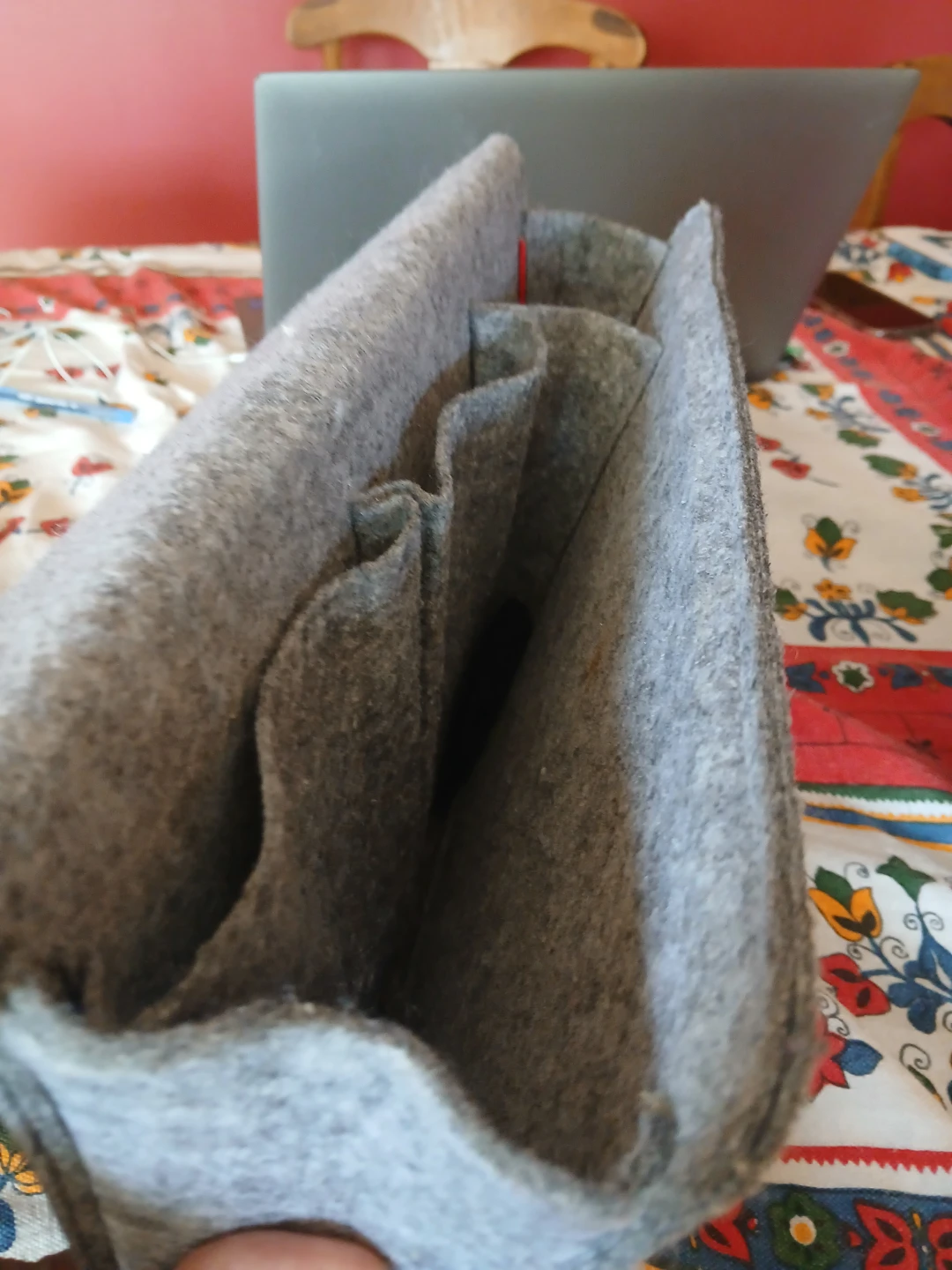 Grey Felt Bedside Pocket Organizer