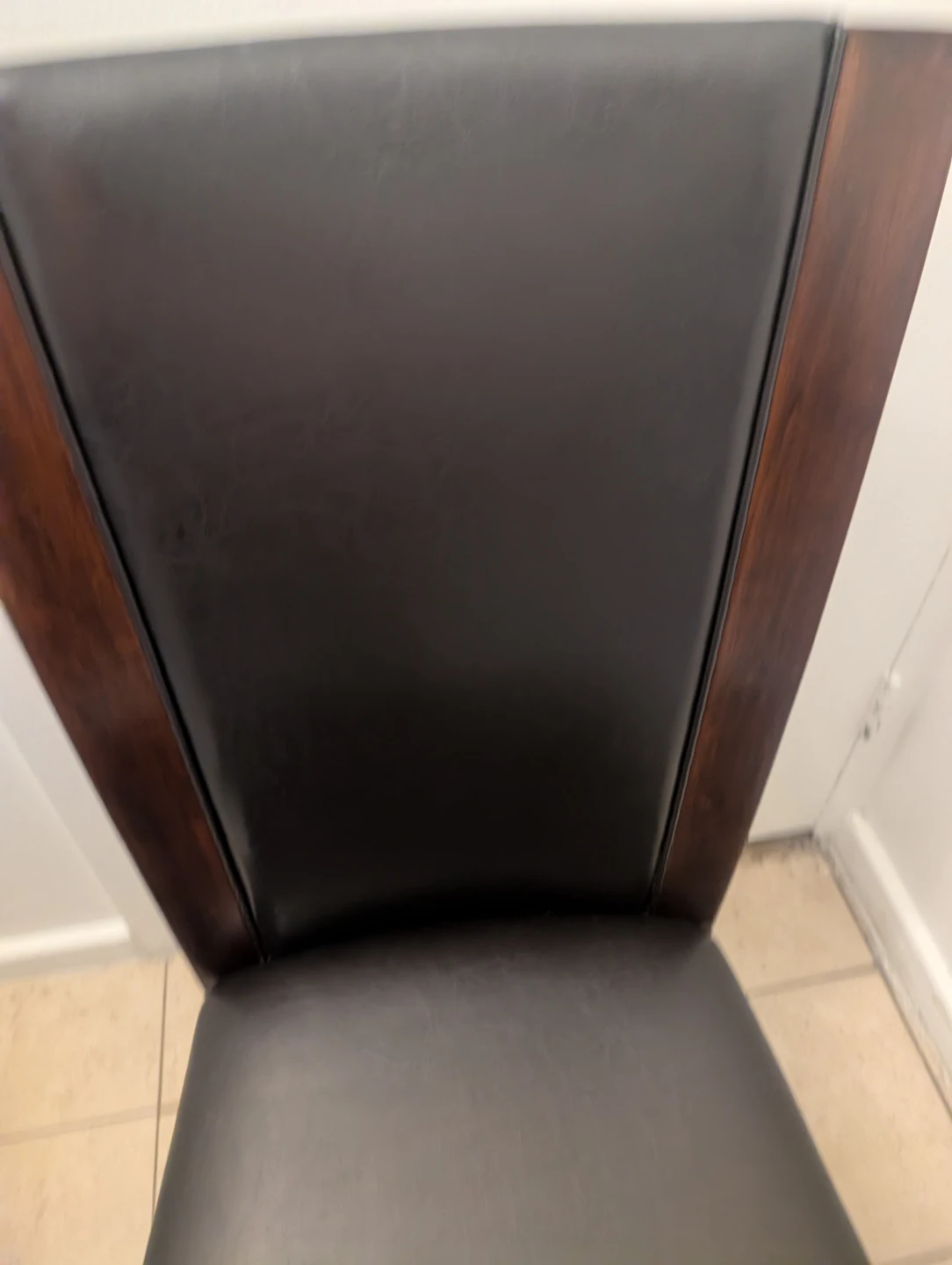 Dark Brown Faux Leather Dining Chair - photo 2