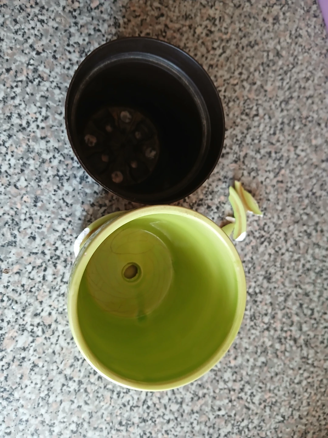 Green Ceramic Plant Pot with Tray - photo 3