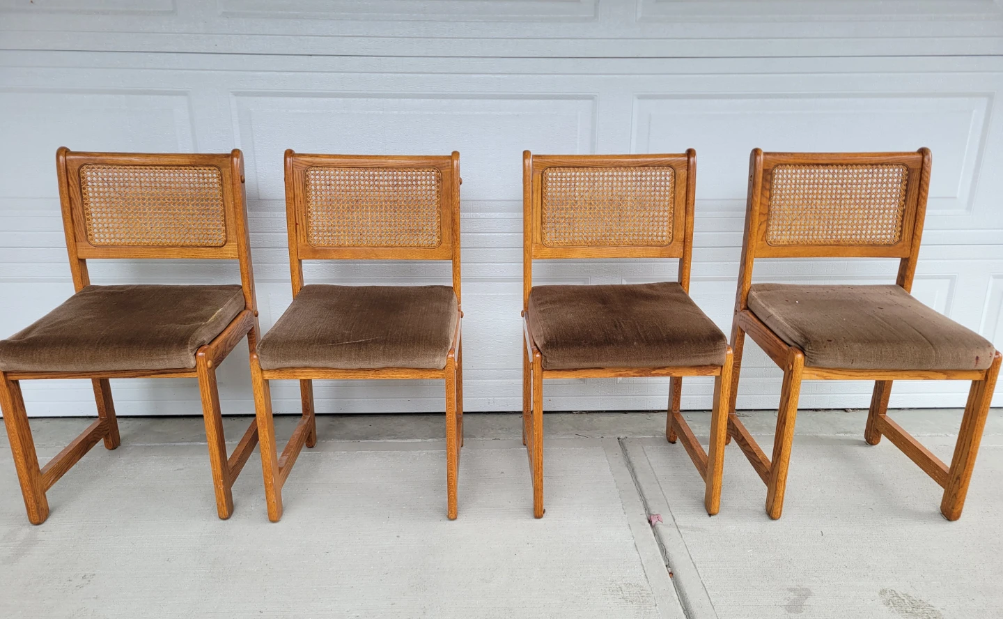 Set of 4 Vintage Mid-Century / Modern Cane Back Dining Chairs - photo 2