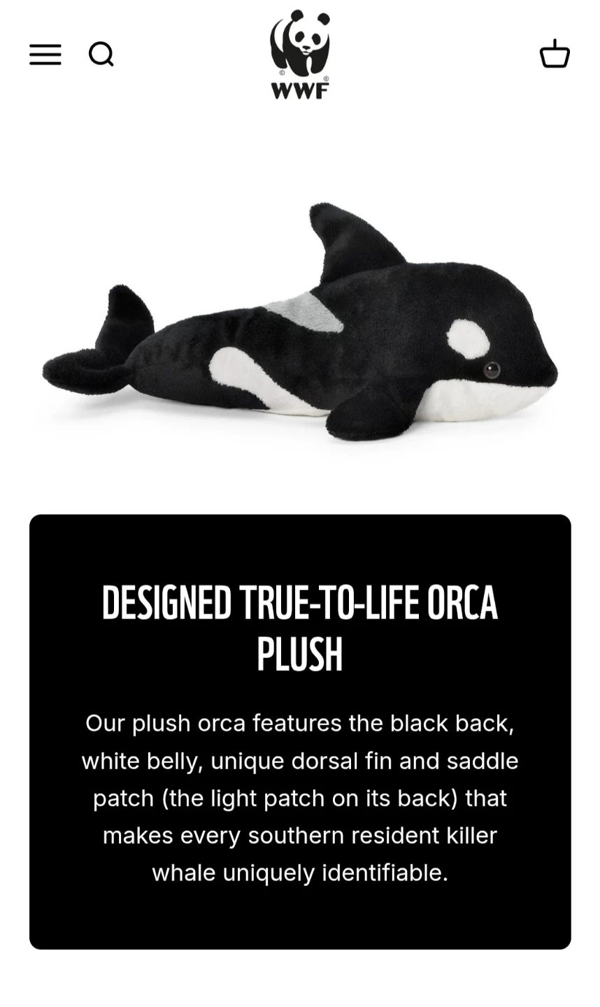 WWF Plush Orca Stuffed Animal - photo 2