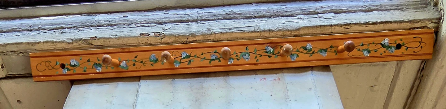 Hand-painted Wooden Coat Rack