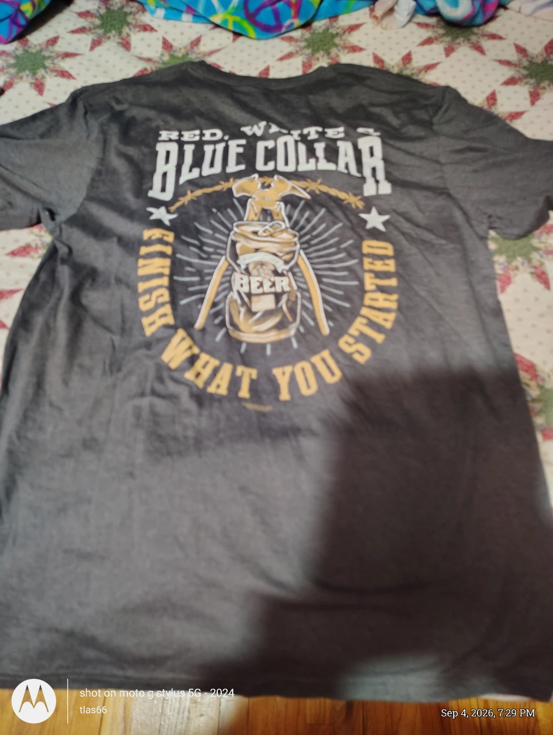 Buck Wear Red White and Blue Collar T-Shirt Large - photo 4
