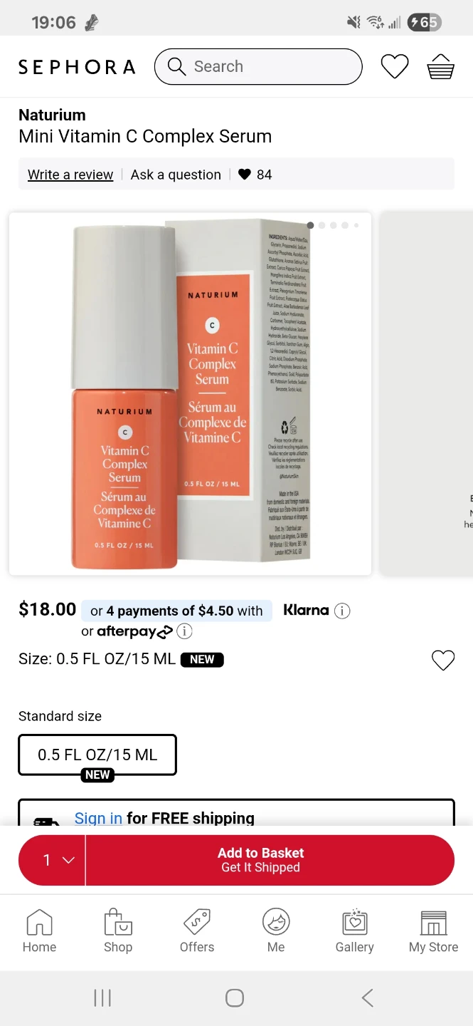 Naturium Vitamin C Complex Serum Samples