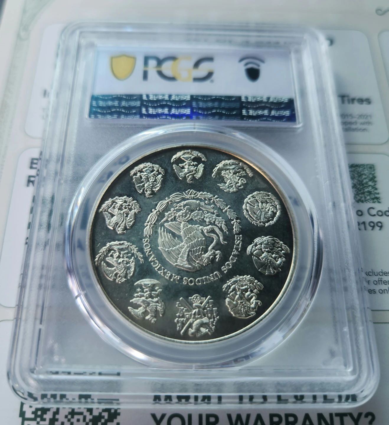 2003 Mexico Libertad Ag 1 Onza Silver Coin PCGS MS67 - photo 2
