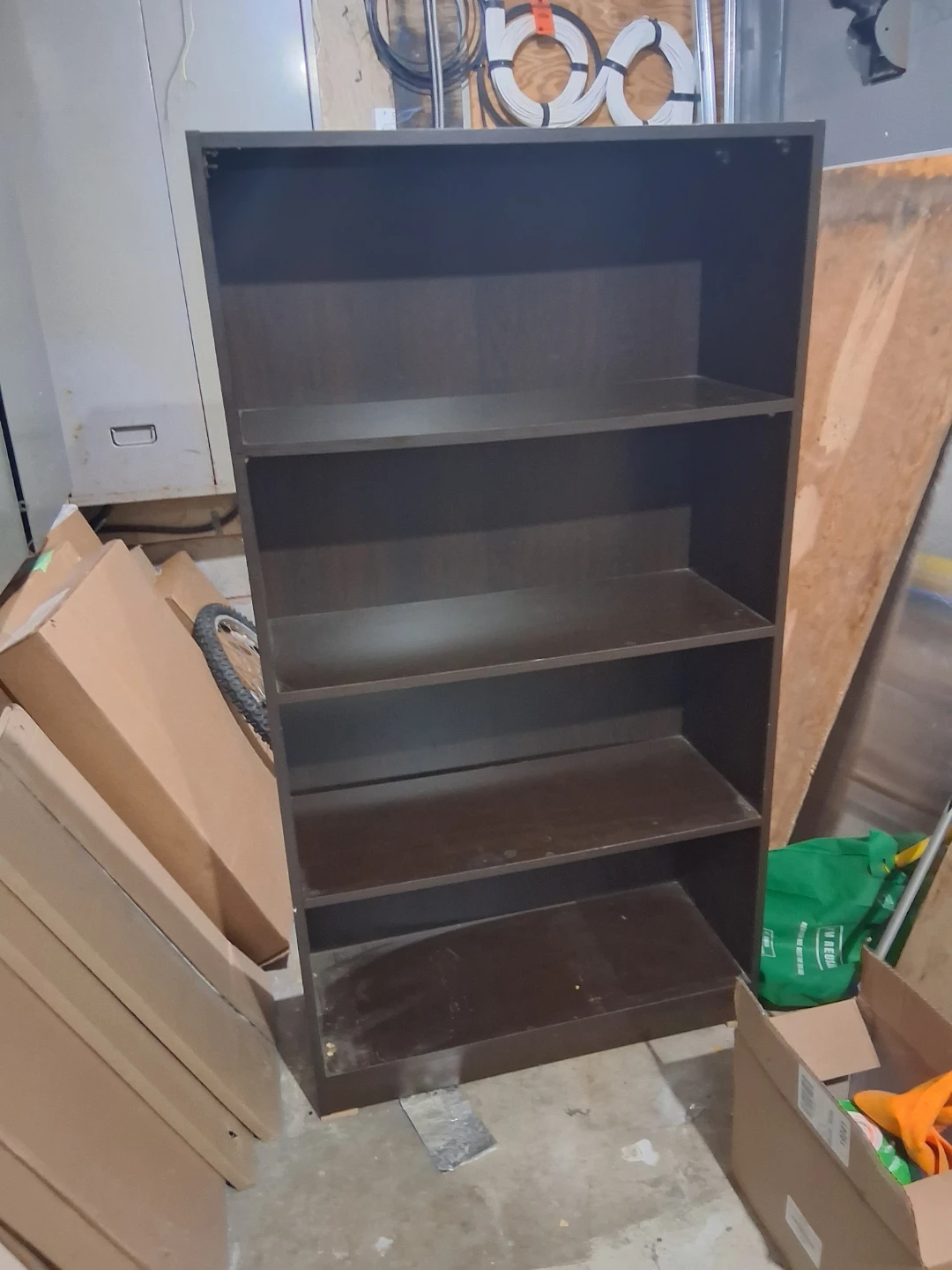 Dark Brown 5-Tier Bookshelf