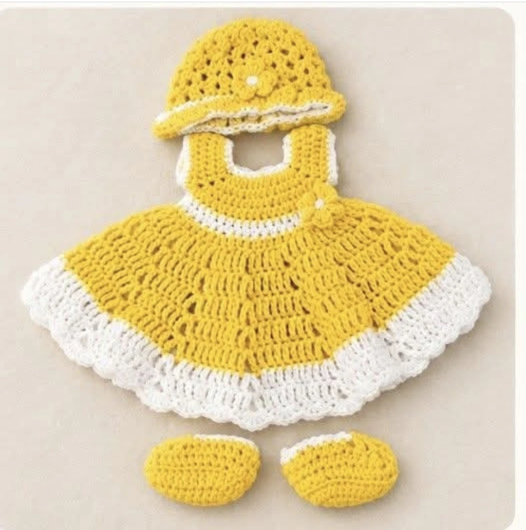 Handmade Crocheted Baby Dress Set - photo 4