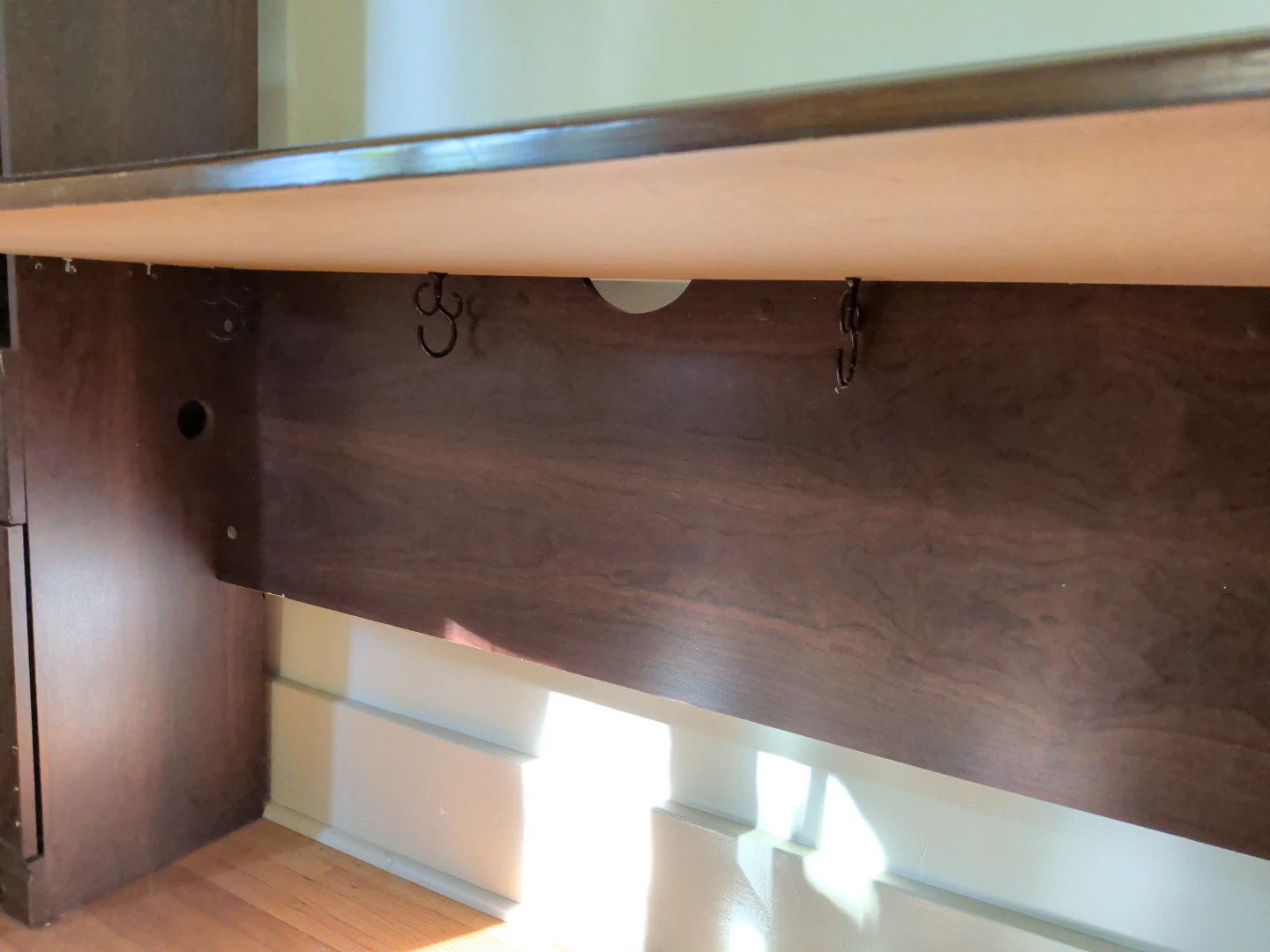 Dark Wood Desk with Hutch and Cabinet - photo 5