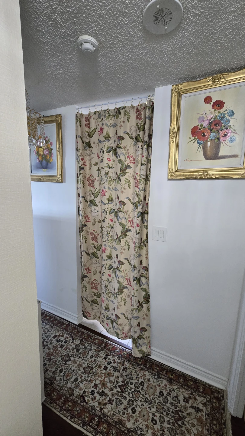 Floral Print Curtain Panel
