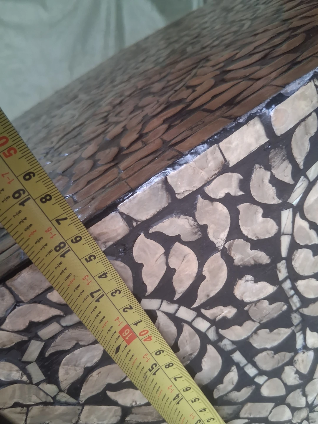 Set of mother of pearl mosaic coffee table and side tables - photo 4
