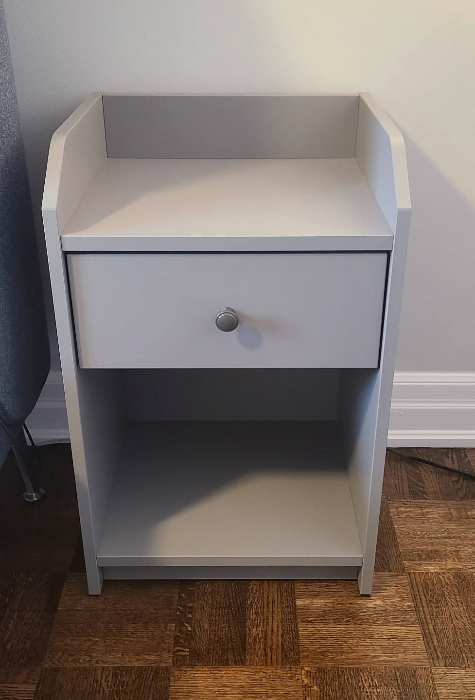 Grey bedside table
