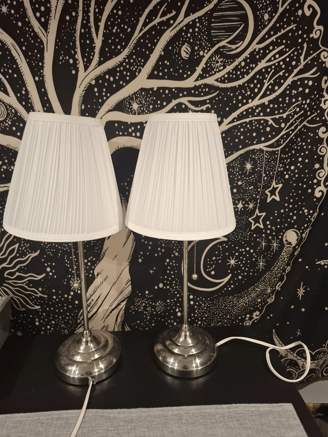 Set of Two Bedside Table Lamps