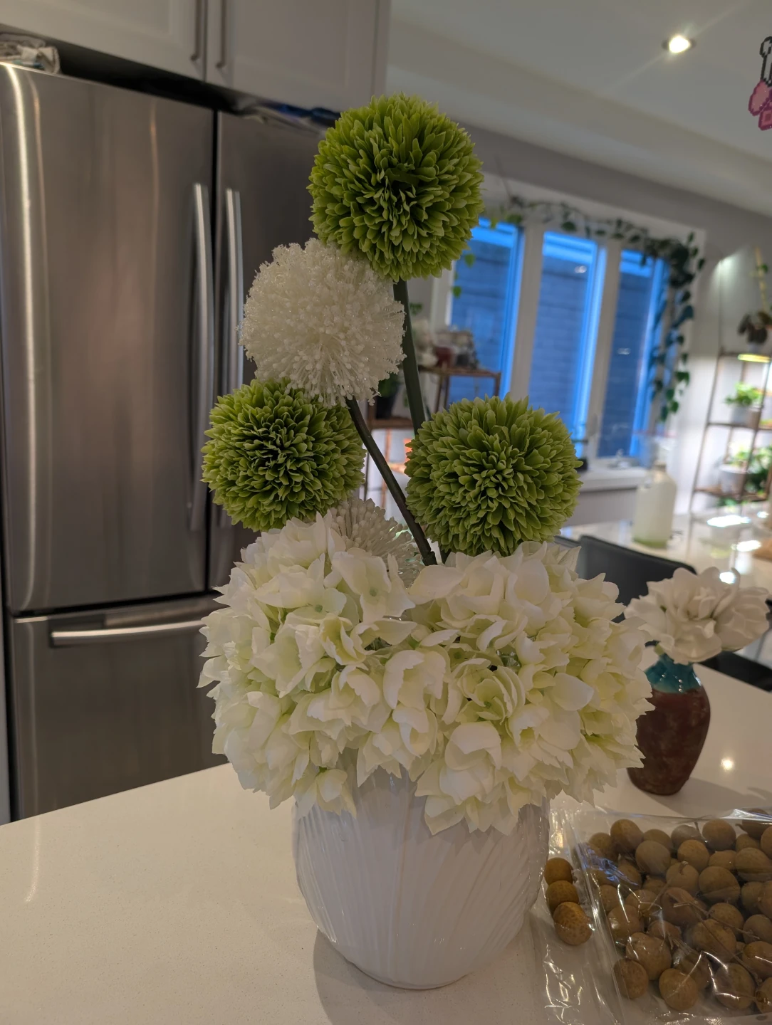 White Tulip Shaped Ceramic Vase - flowers included if wanted