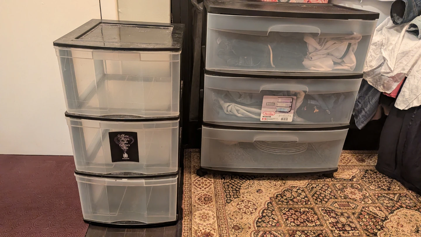 Sterilite 3 Drawer Carts, Wide-Large w/Castors