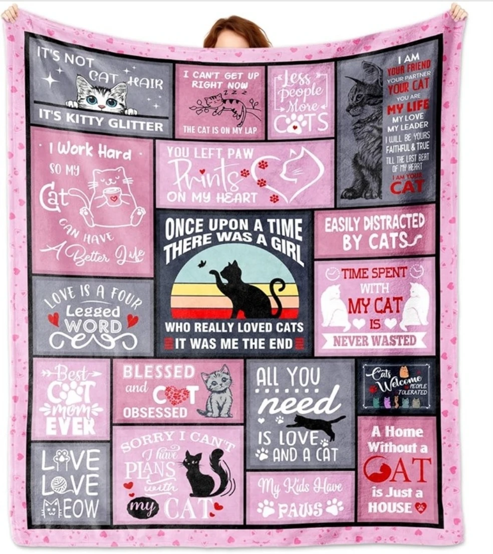 Cat Lover Gifts for Women, Gifts for Cat Lovers Blanket 60"x50