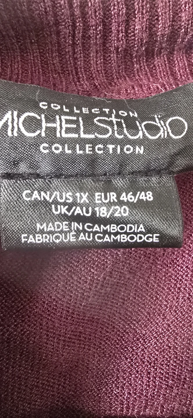 Michel Studio Wine Cardigan 1X - photo 3
