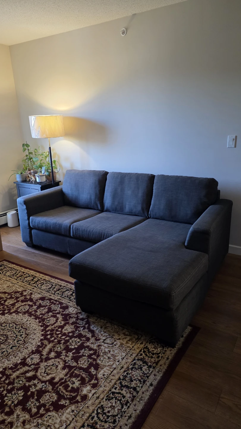 Dark Grey Sectional Sofa with Chaise