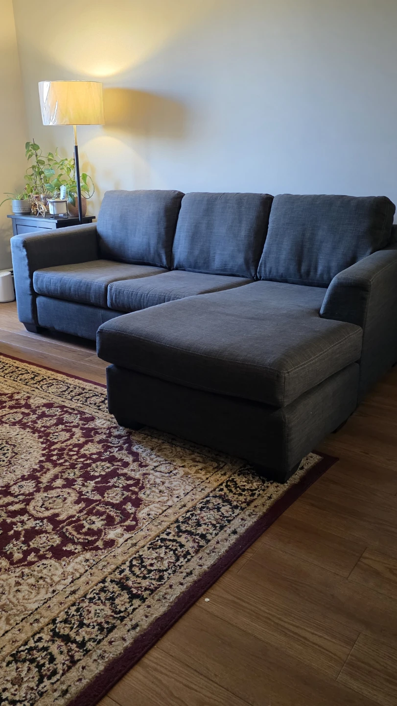 Dark Grey Sectional Sofa with Chaise - photo 2