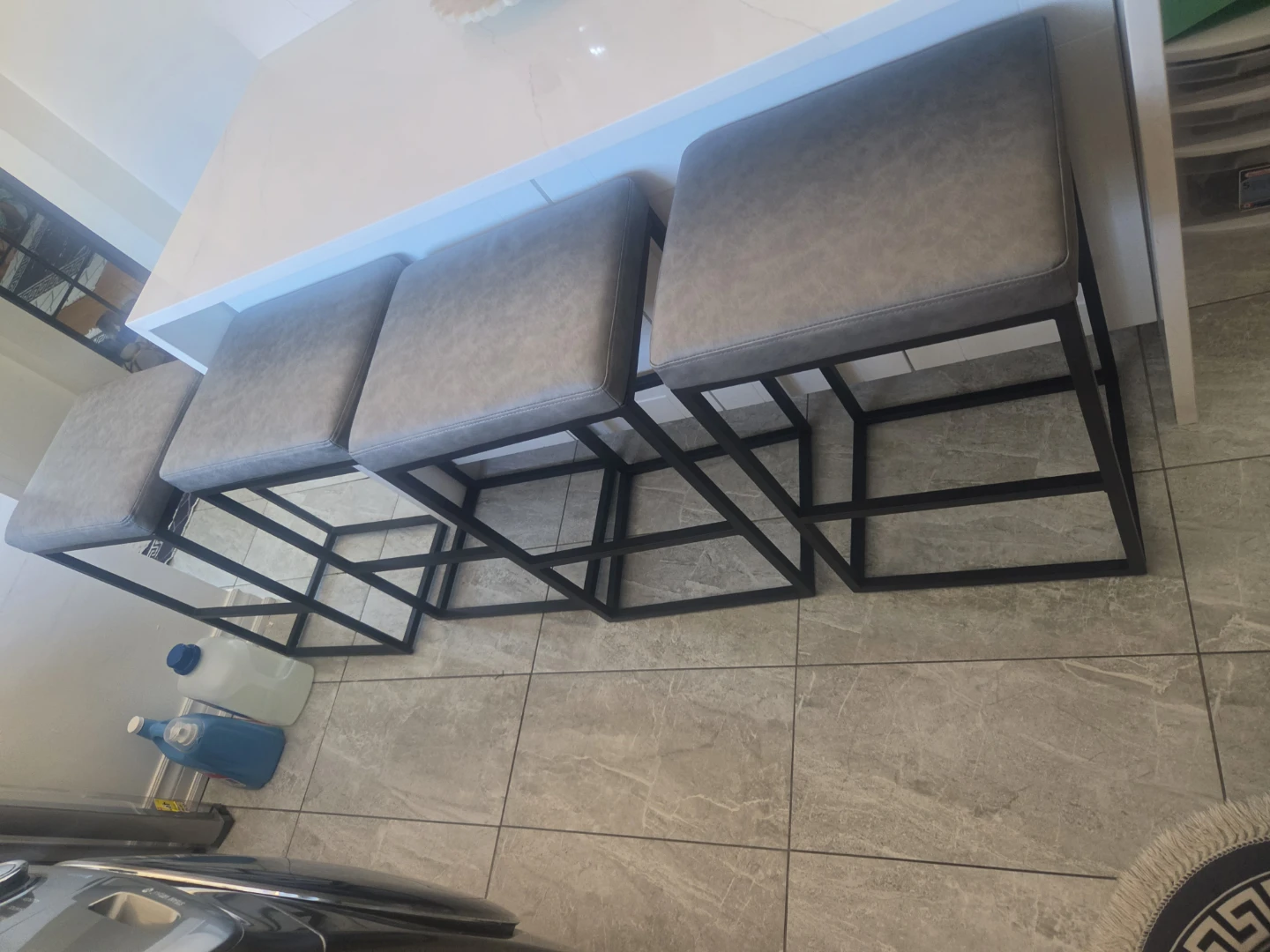Set of 4 Grey Bar Stools - photo 2