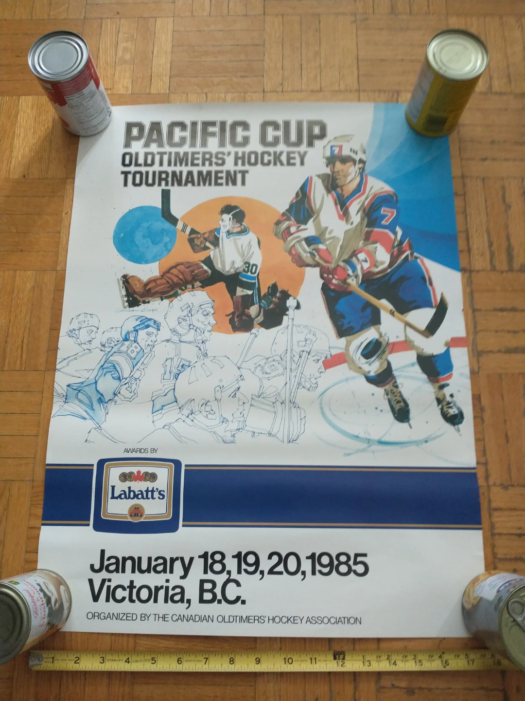 1985 Pacific Cup Oldtimers' Hockey Tournament 13 x 24 "Poster