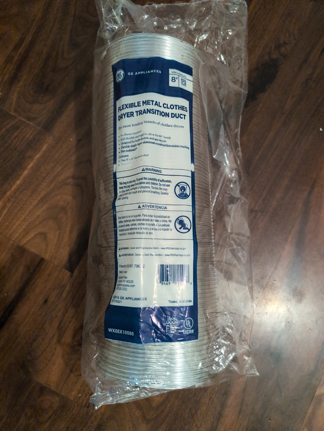 GE Appliances Flexible Metal Dryer Duct 8 ft
