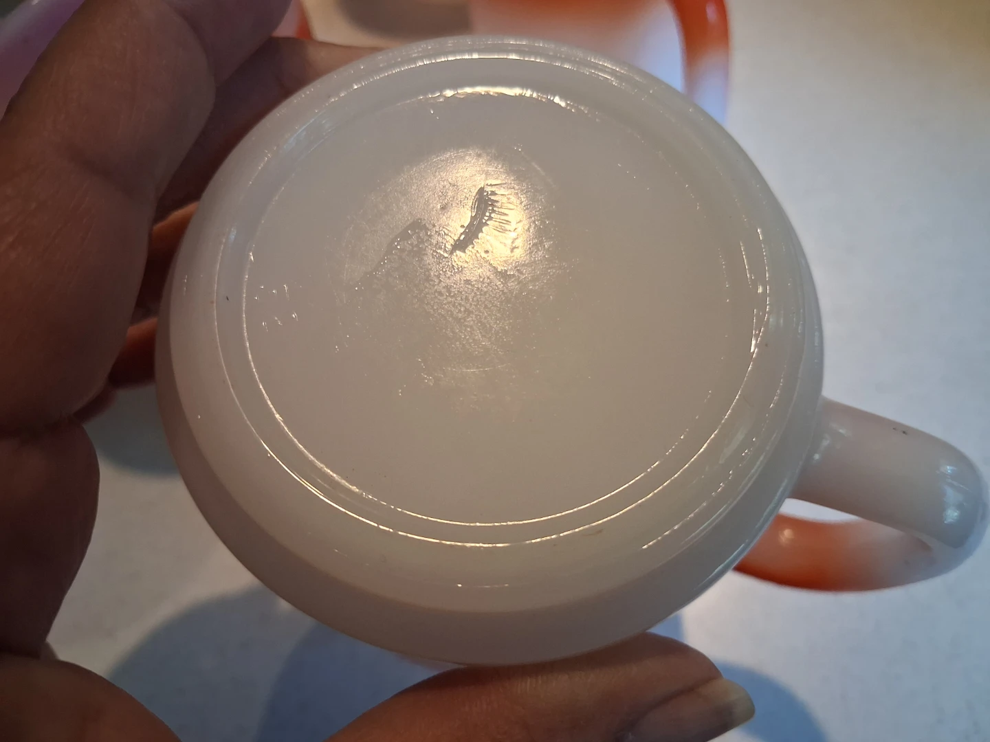 Set of 6 Orange Ombre  Fade Milk Glass Mugs - photo 5