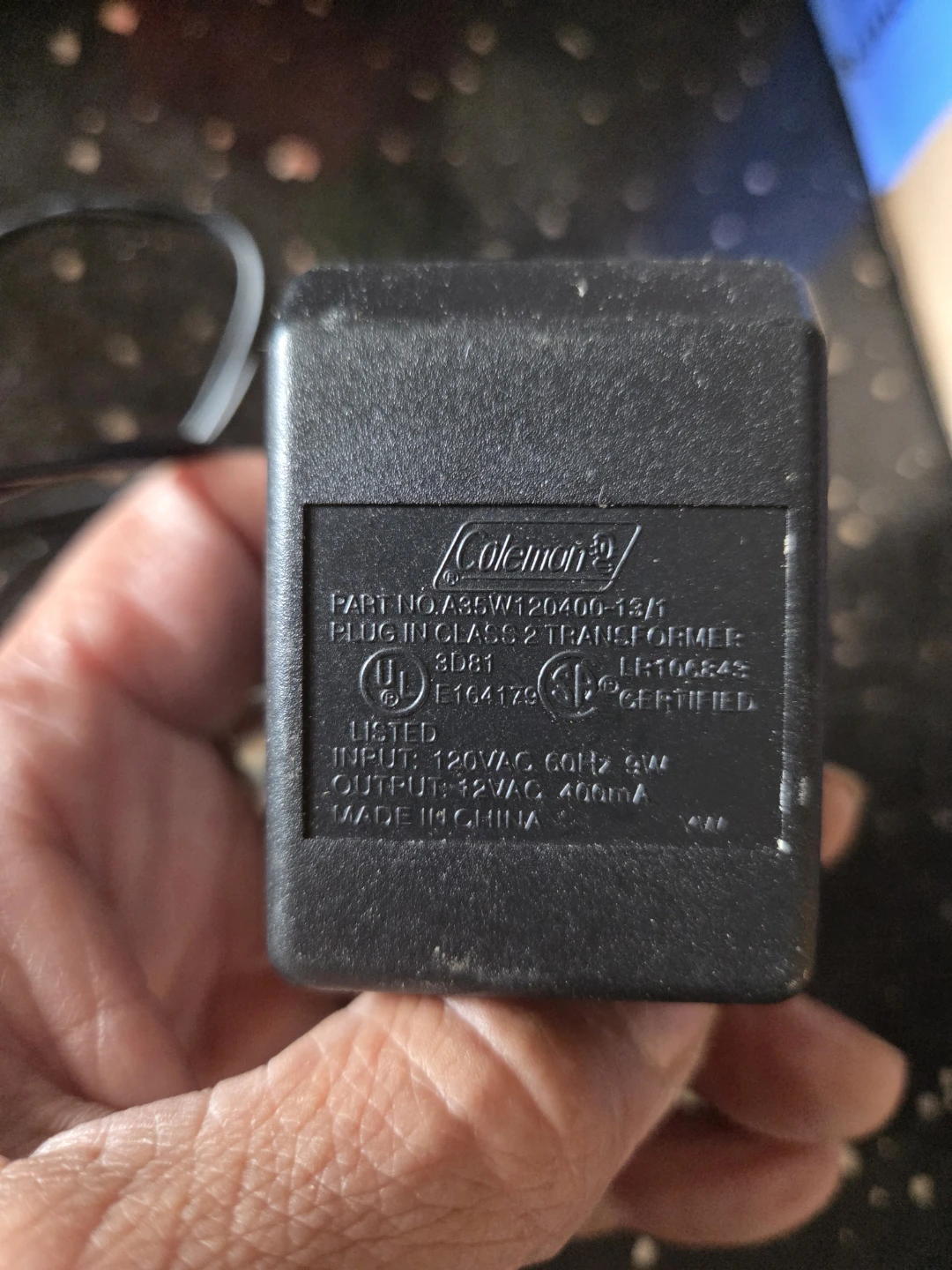 Coleman A35W120400-13/1 AC Adapter