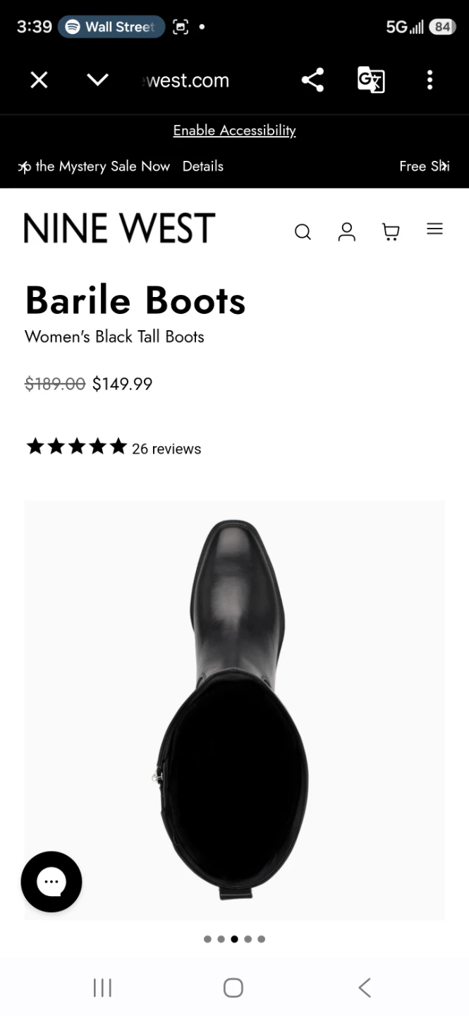 Nine West Barile Black Tall Boots 🏈 - photo 2