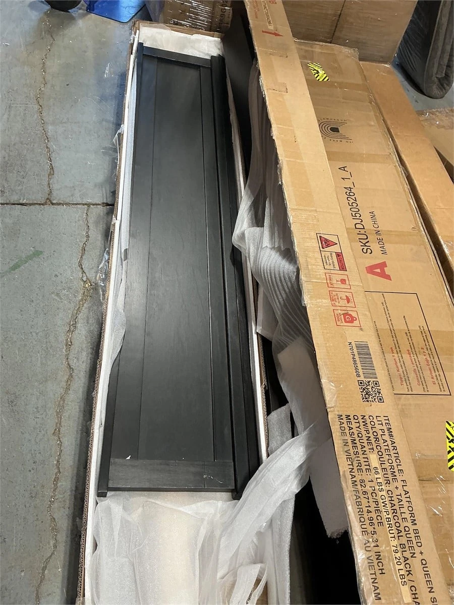Queen Size Charcoal Black Platform Bed - photo 5