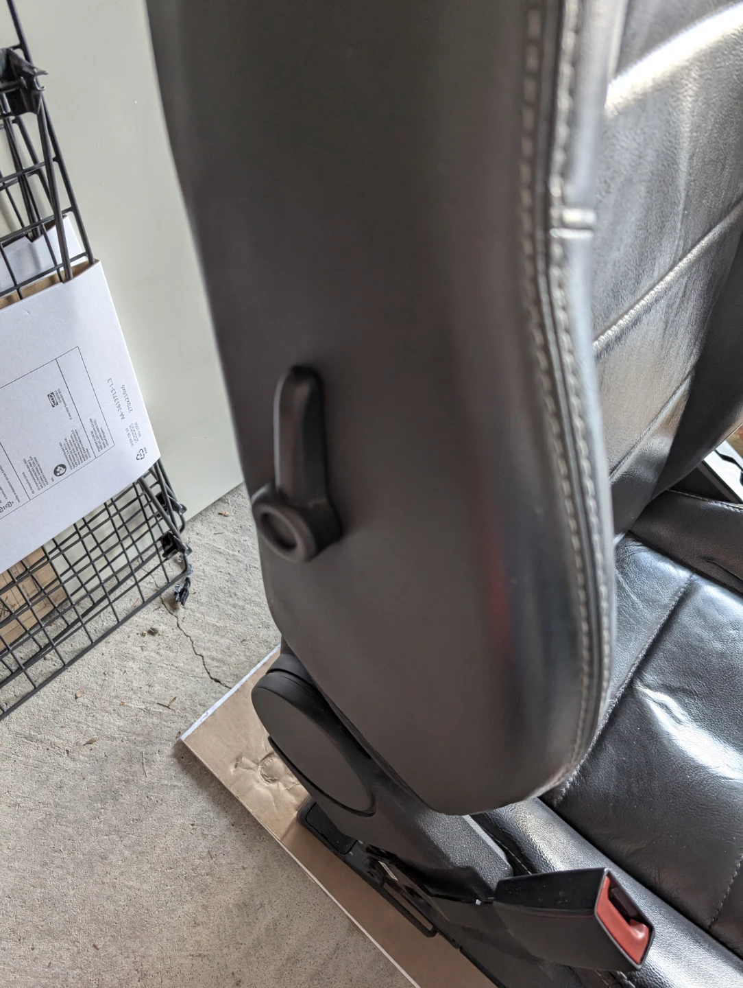 Dark Grey leather automotive bucket driver's seat - photo 5