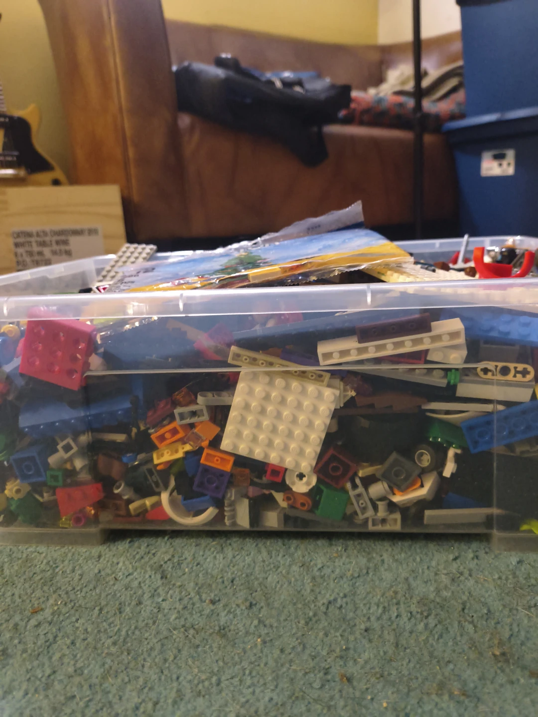 Assorted LEGO bricks in storage bin - photo 2