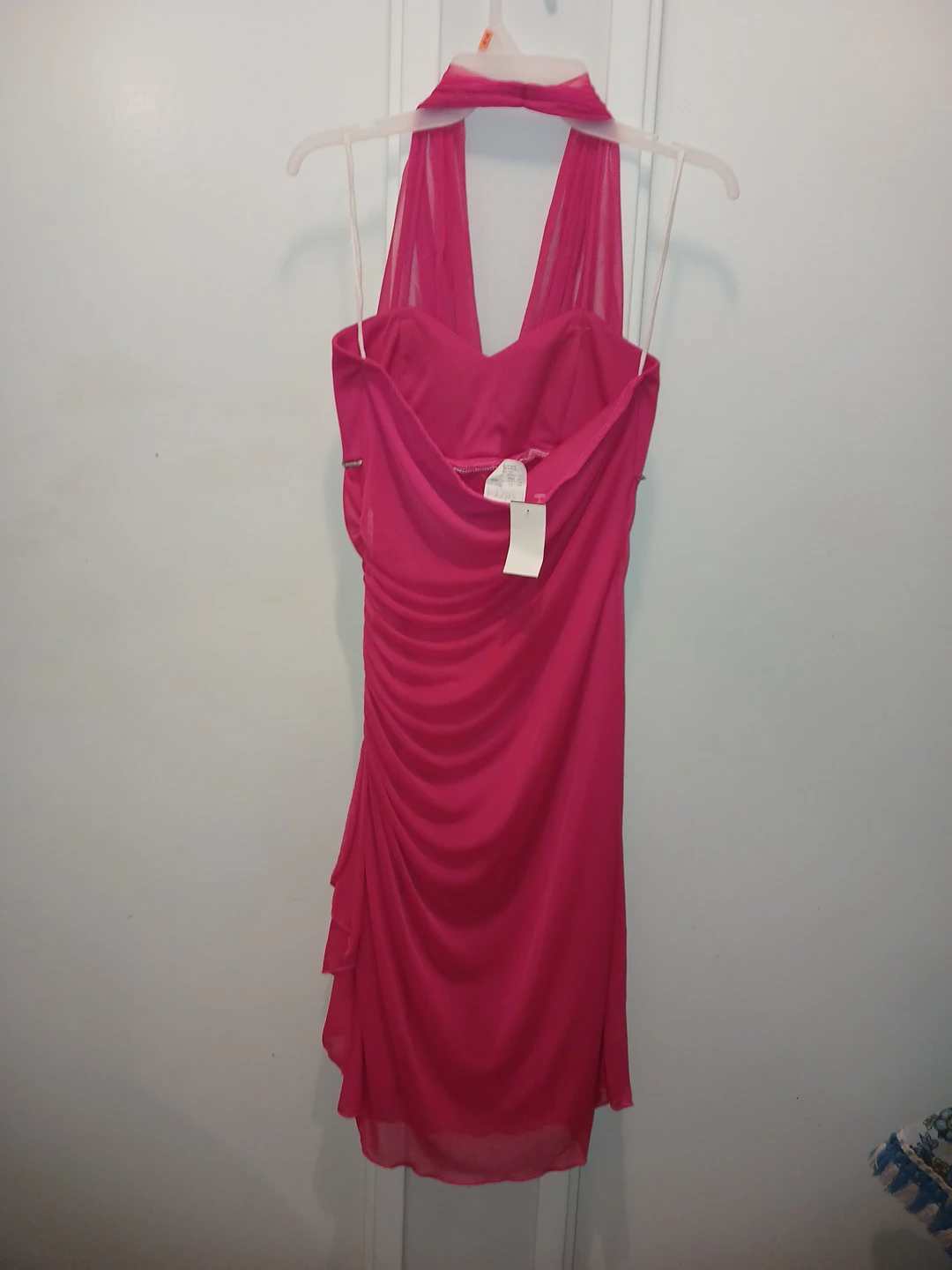 NWT Hot pink halter party dress NEW 🏈 - photo 2