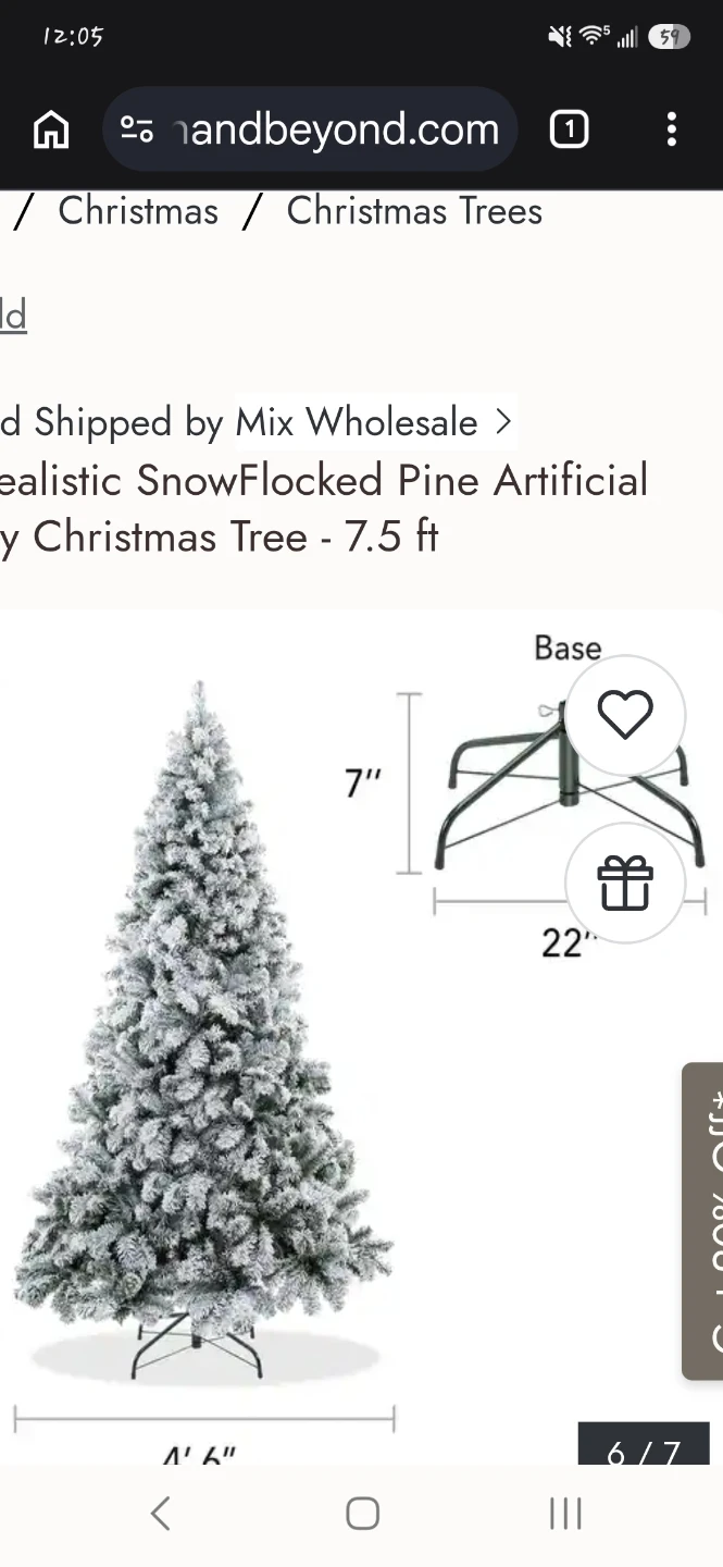 7.5 ft Home Accents Holiday Flocked Artificial Tree - photo 4