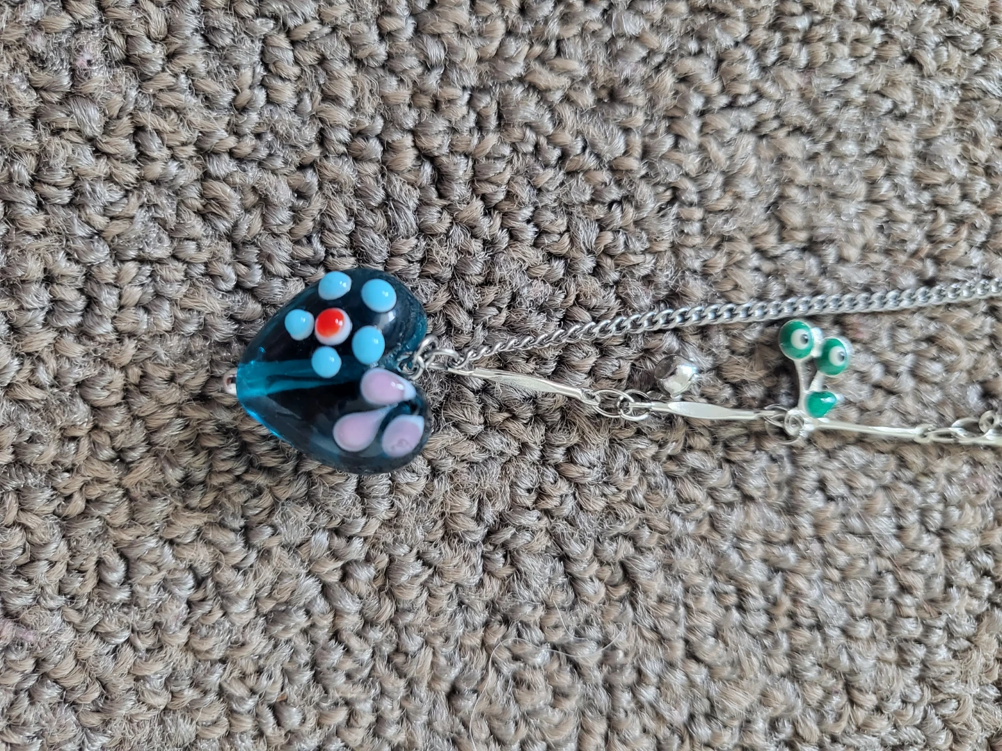 Glass Heart and Evil eye Necklace - photo 2