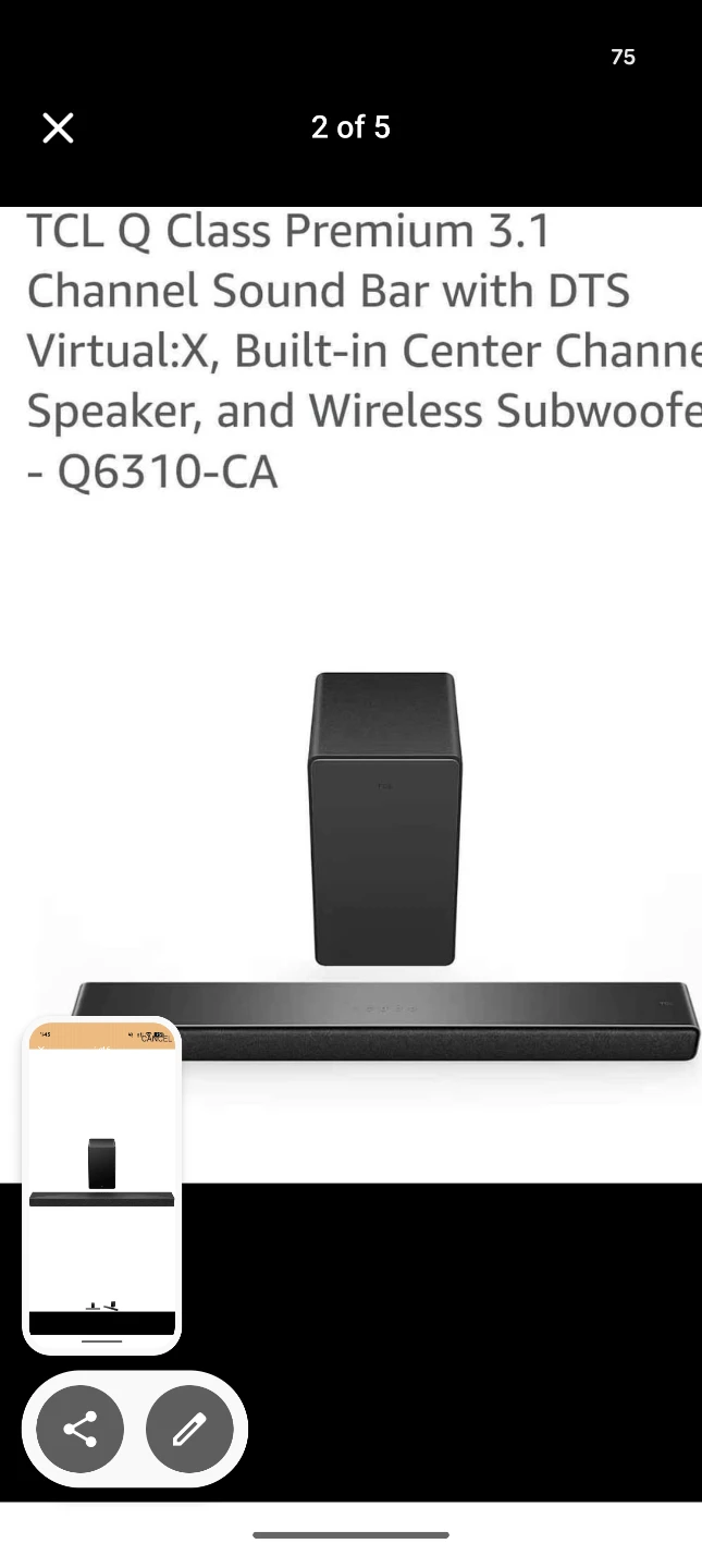 TCL Q Class Premium 3.1 Channel Sound Bar with Subwoofer