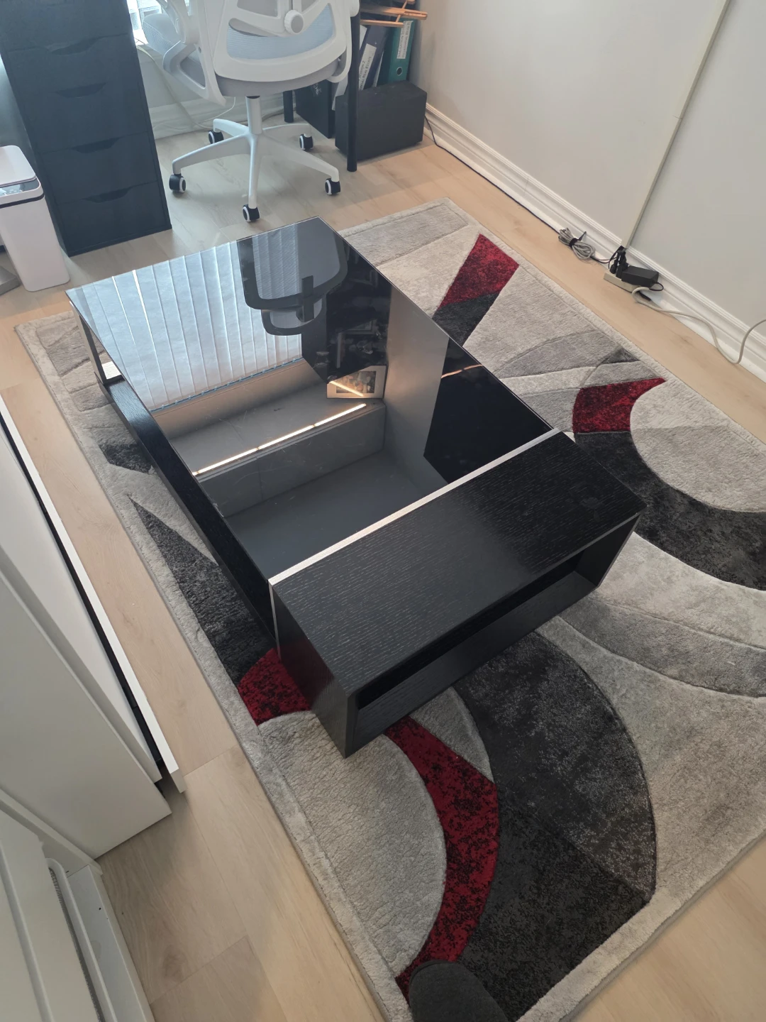 Modern black coffee table with glass top - photo 2