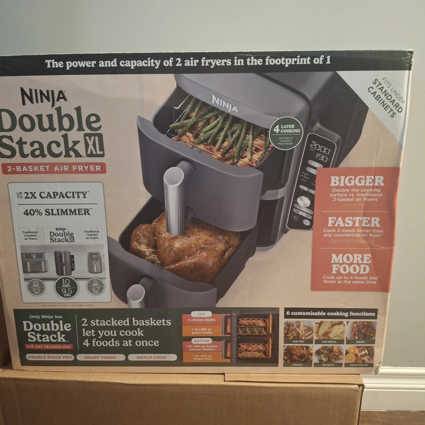 $225 - NEW - NINJA XL DOUBLE STACK AIR FRYER .- LANGLEY