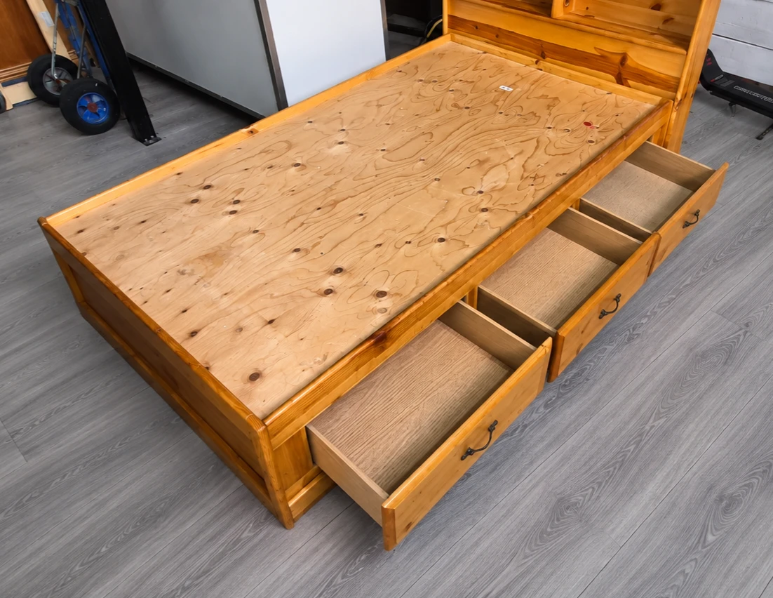 Solid Pine Twin Captains Bed with Storage - photo 4