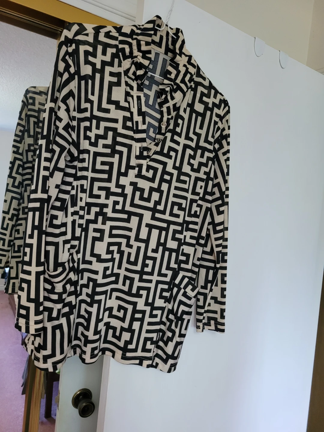 Geometric Print Tunic Top🏈