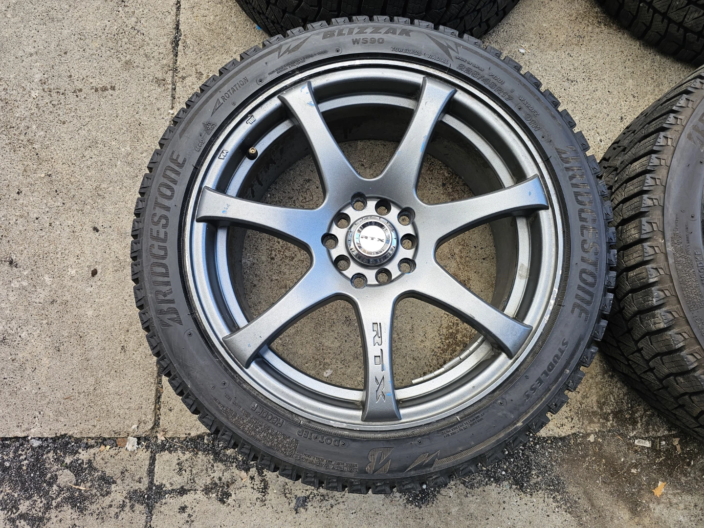 225/45 R17 WINTER TIRES ON ALLOY RIMS