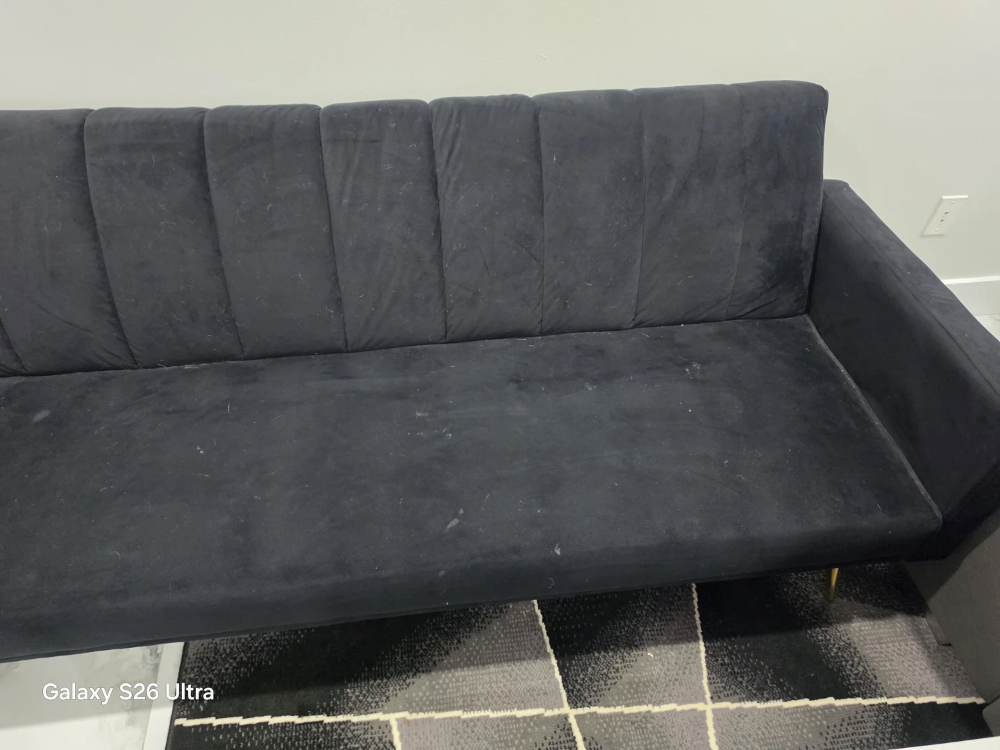 Black Velvet Sofa Bed - photo 4