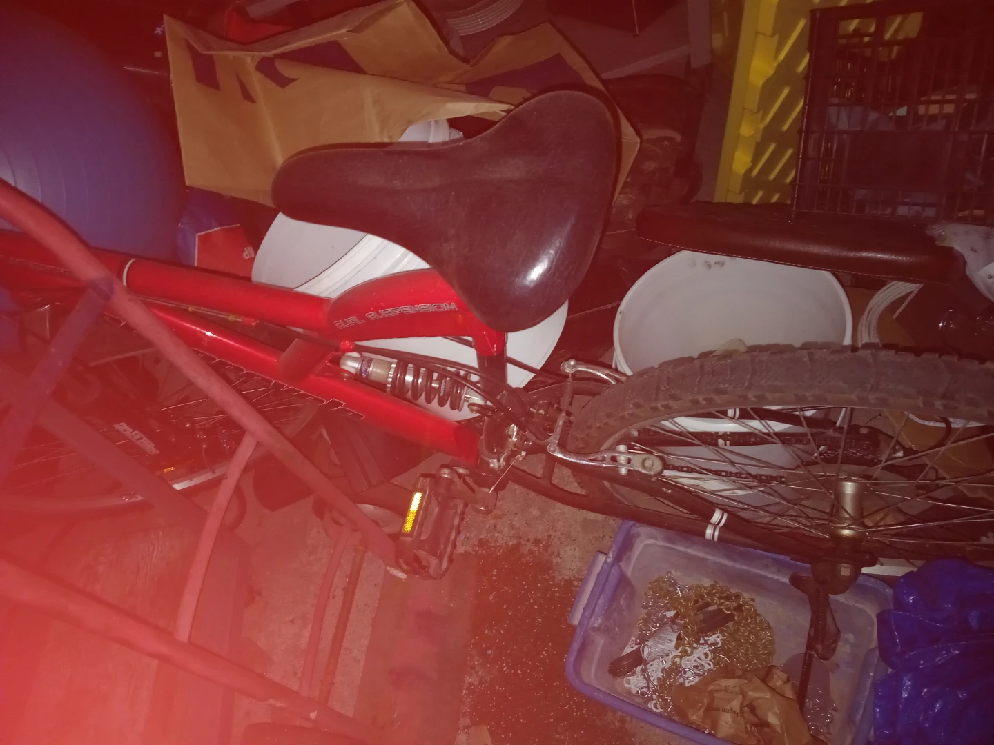 Red Dual Suspension Bicycle