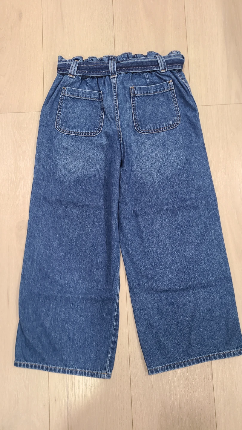 Ralph Lauren Girls Paperbag-Waist Wide-Leg Cropped Jeans Size 14 - photo 3